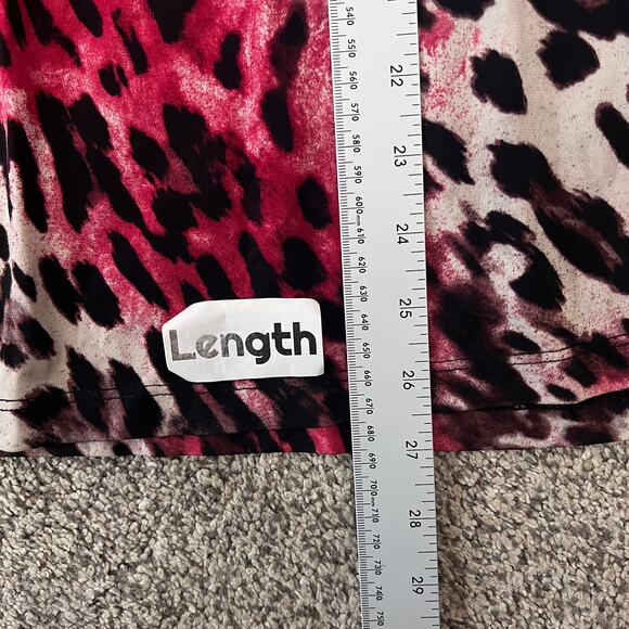 Susan Graver Women's L Leopard Animal Print Embellished‎ V-Neck 3/4 Sleeve Top - Picture 11 of 12